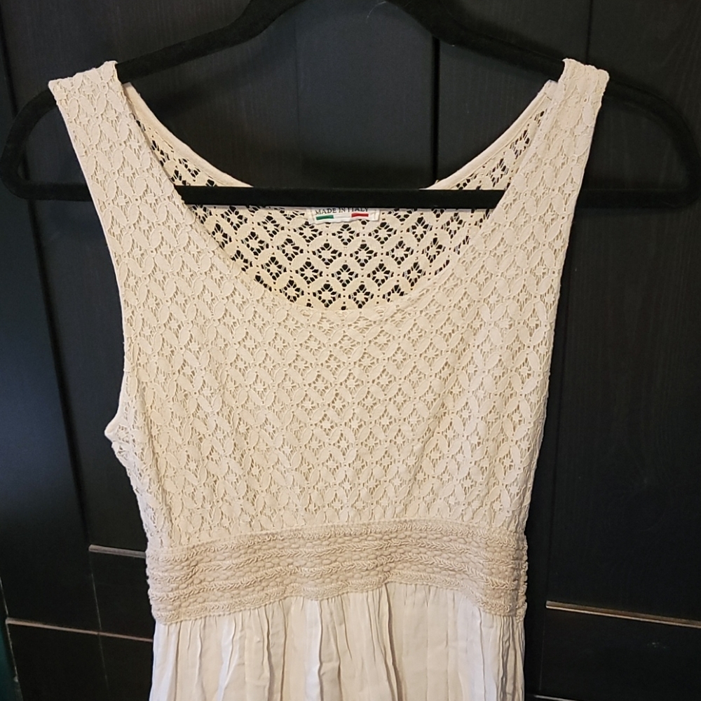Floor length cream midi dress
